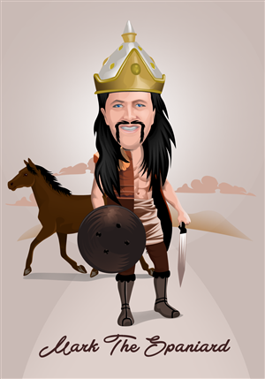 Atilla the Hun or Mark the Spaniard drawing/caricature | Illustration Design by Renen