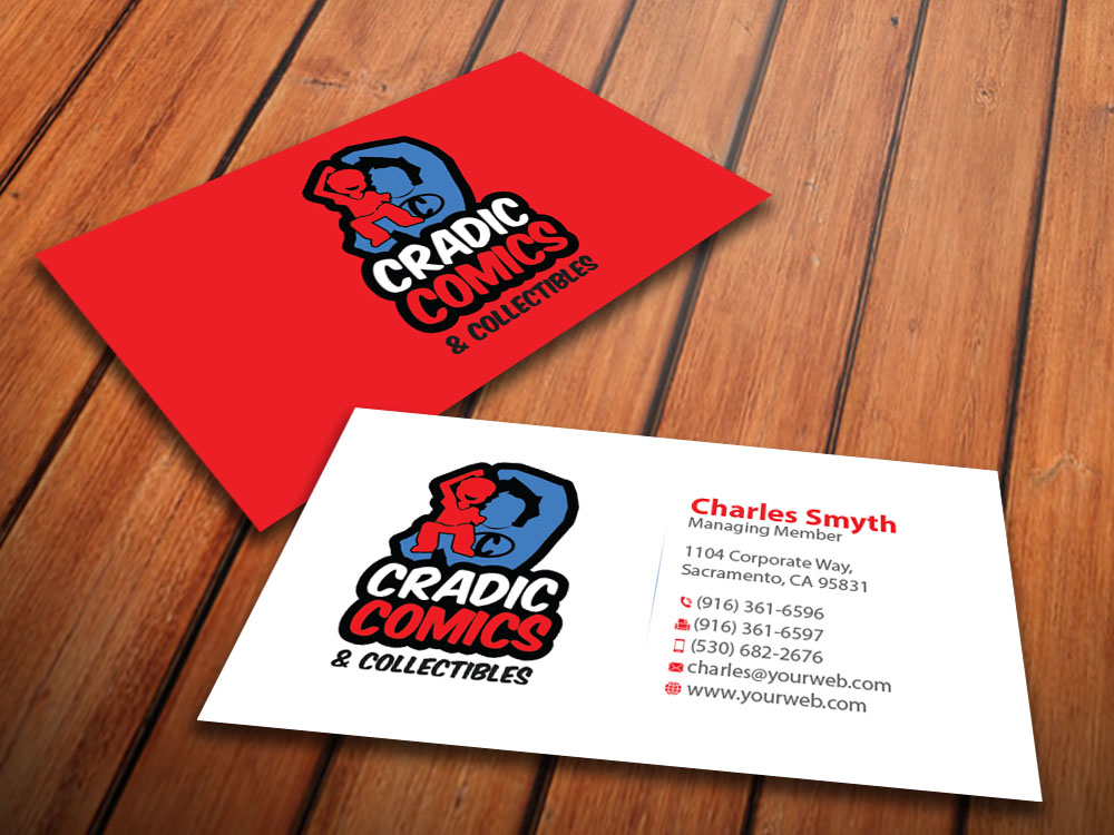 Masculine Playful Business Card Design For Cradic Comics Business Card Design By Mediaproductionart For Cradic Comics And Collectibles 5396053