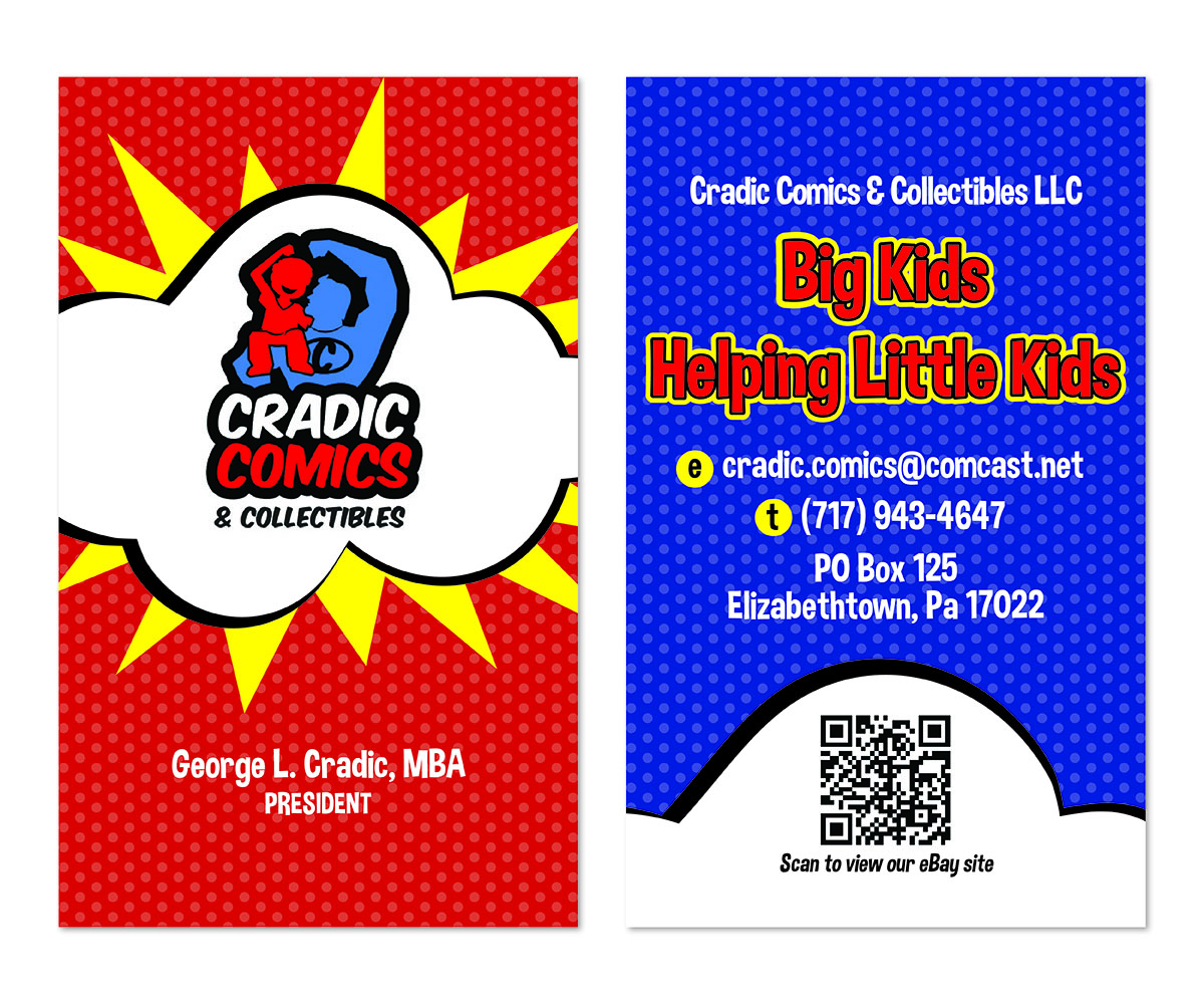 Visitenkarten-Design von MrsBlatch für Cradic Comics and Collectibles | Design #5387633