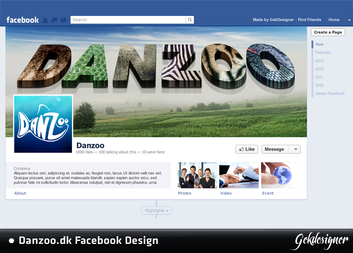 Facebook Design by gekgrfx for Danzoo ApS | Design #1502083