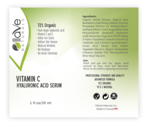 Label for natural cosmetic products