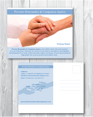 Postcard Design by alex989 for Precious Homemaker and Companion Agency | Design: #5411634