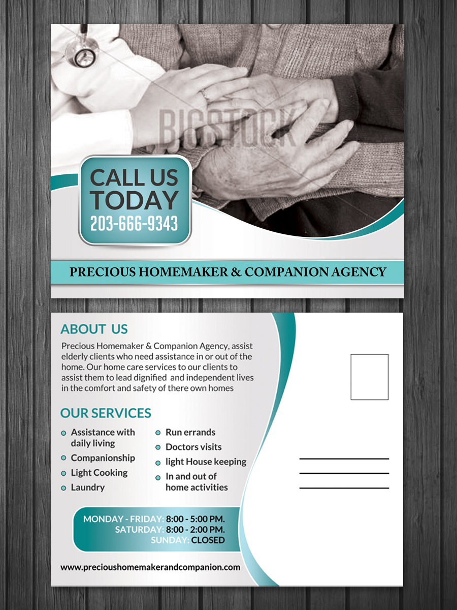 Design de Carte Postale par debdesign pour Precious Homemaker and Companion Agency | Design #5423022
