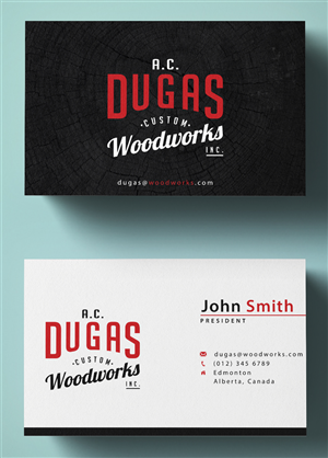 A.C.Dugas Custom Woodworks Inc.             | Diseño de Logo y Tarjeta de Presentación por Barney Stinson