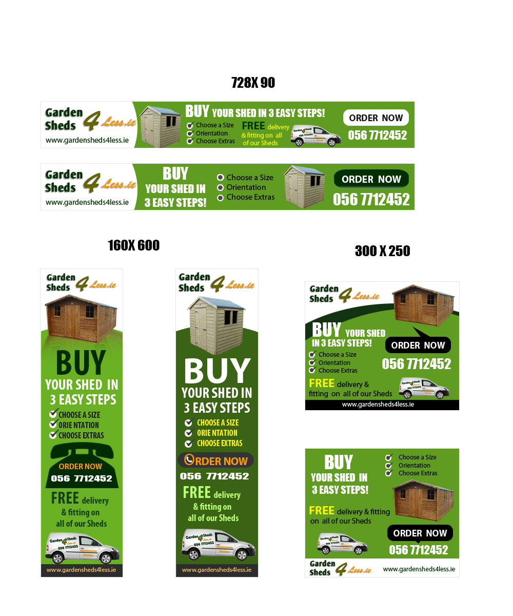 Banner Ad Design by uk for Garden Sheds Ireland | Design #5418230