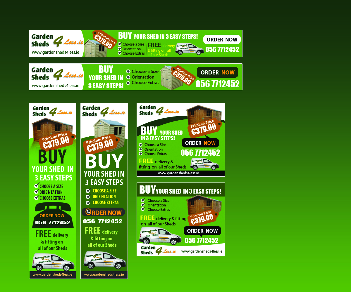 Banner Ad Design by uk for Garden Sheds Ireland | Design #5423663