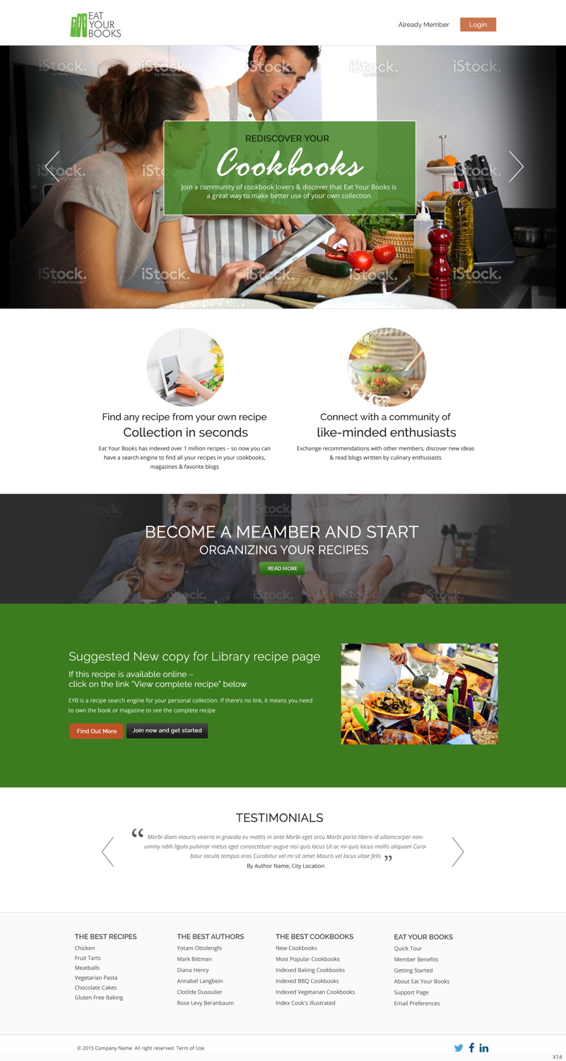Web Design par pb pour Eat Your Books LLC | Design #5419626
