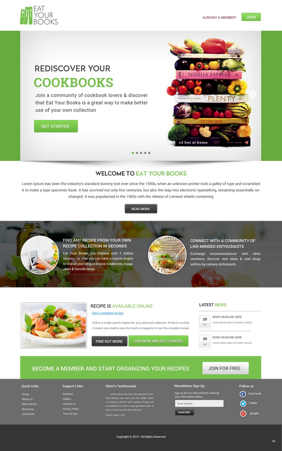 Web Design by pb for Eat Your Books LLC | Design: #5425511