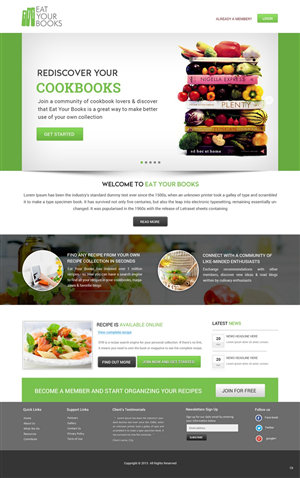Web Design by pb for Eat Your Books LLC | Design #5425511