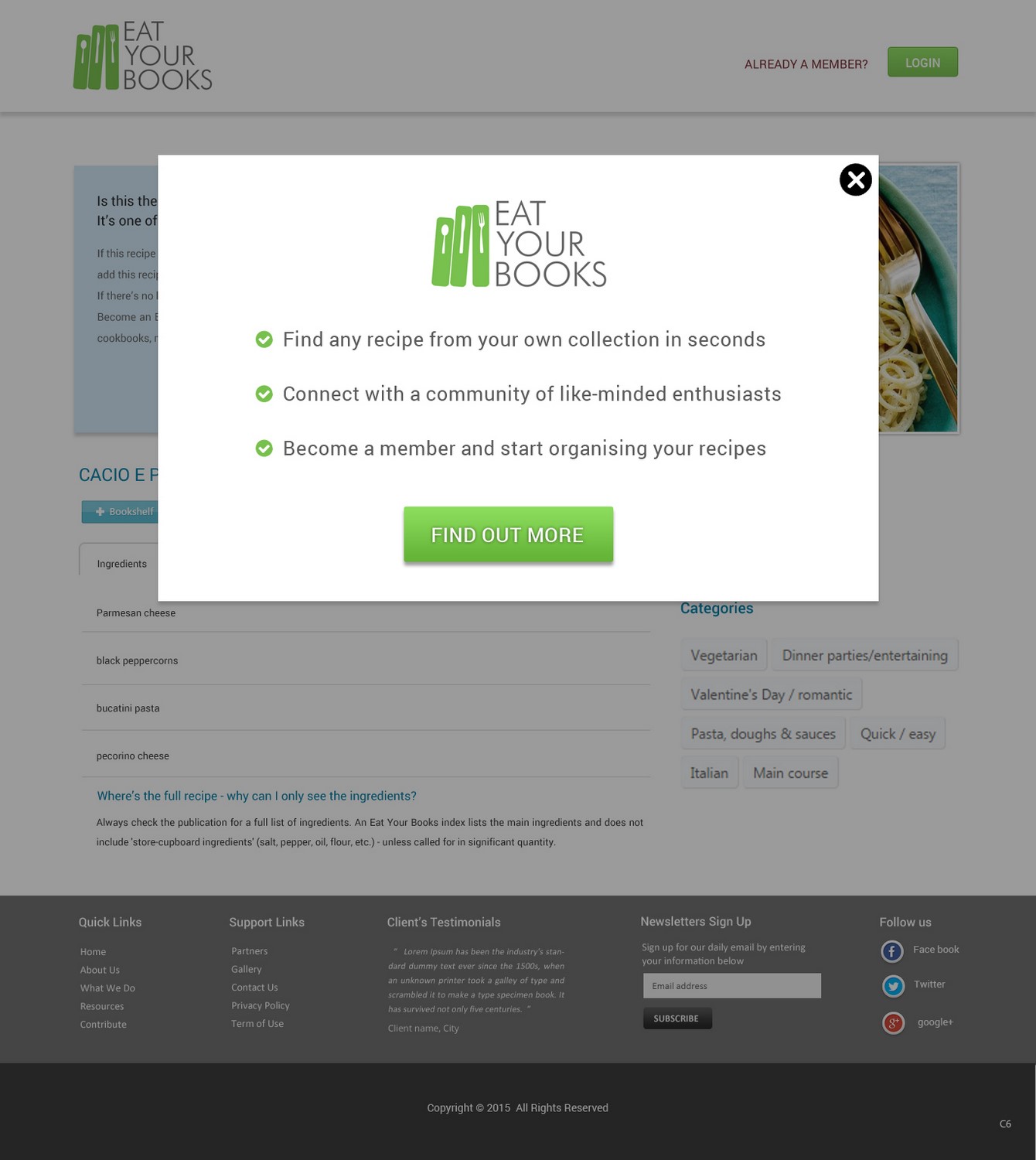 Web Design by pb for Eat Your Books LLC | Design #5528985