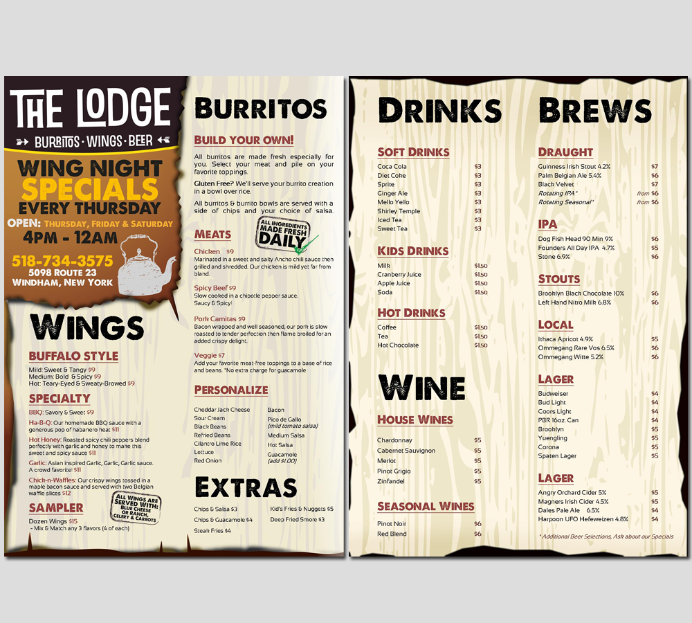 Menu Design by ADL Designs for this project | Design #5559275