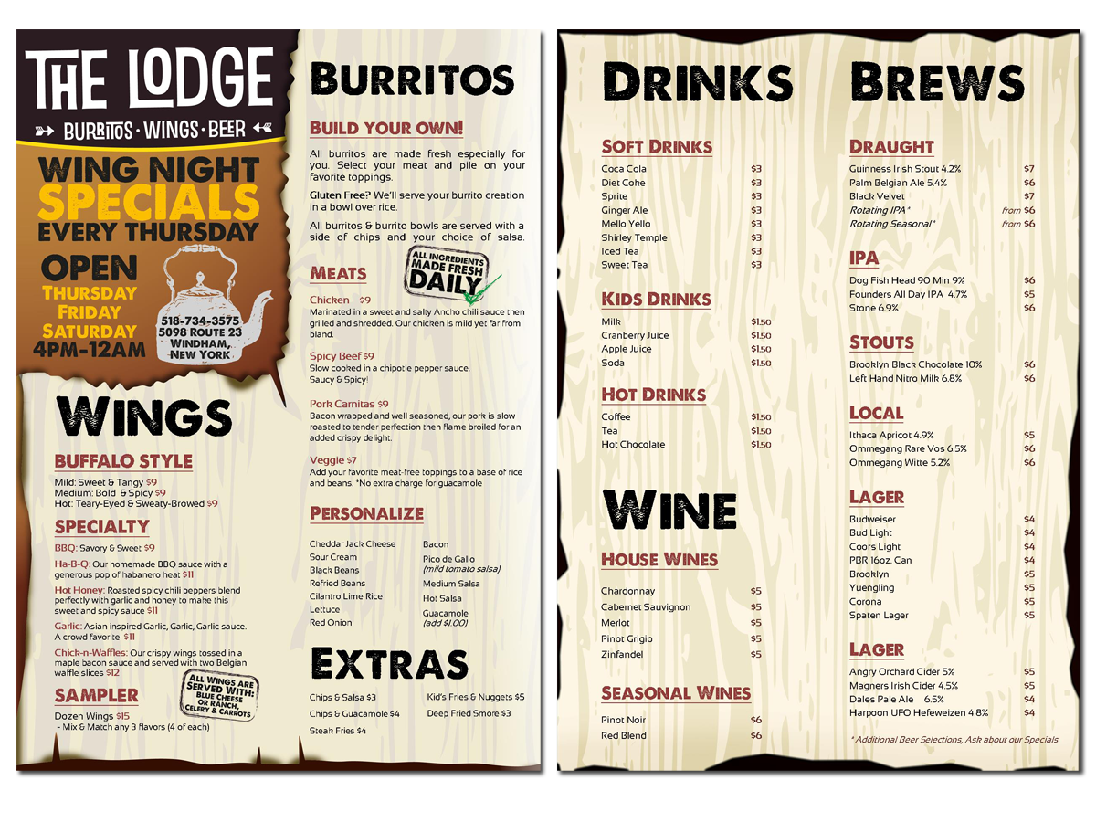 Menu Design by ADL Designs for this project | Design #5570997