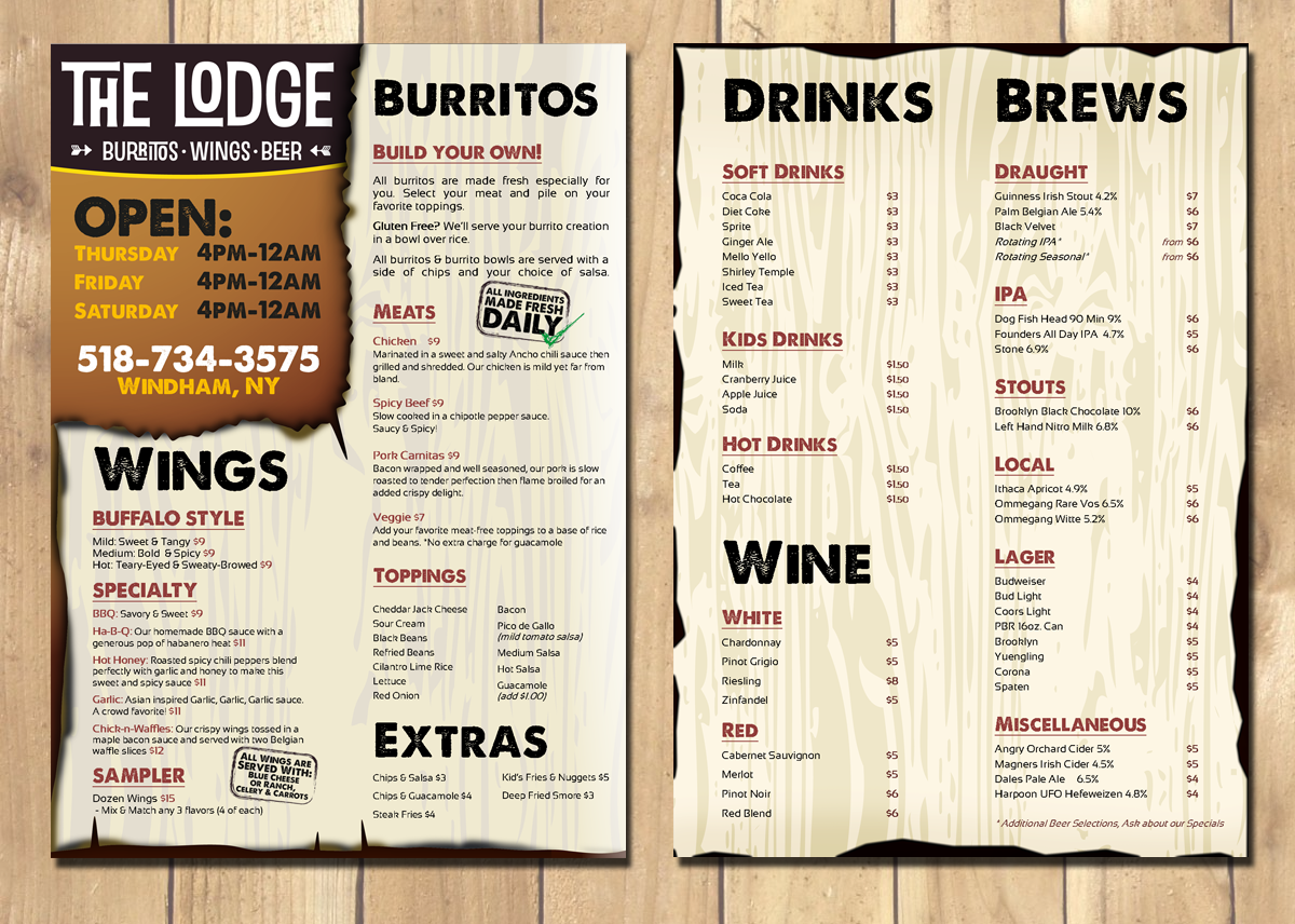 Menu Design by ADL Designs for this project | Design #5640843