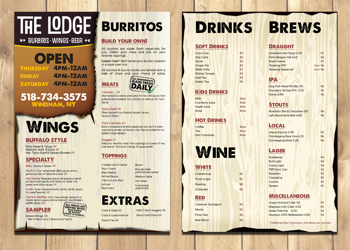 Menu Design by ADL Designs for this project | Design #5645572