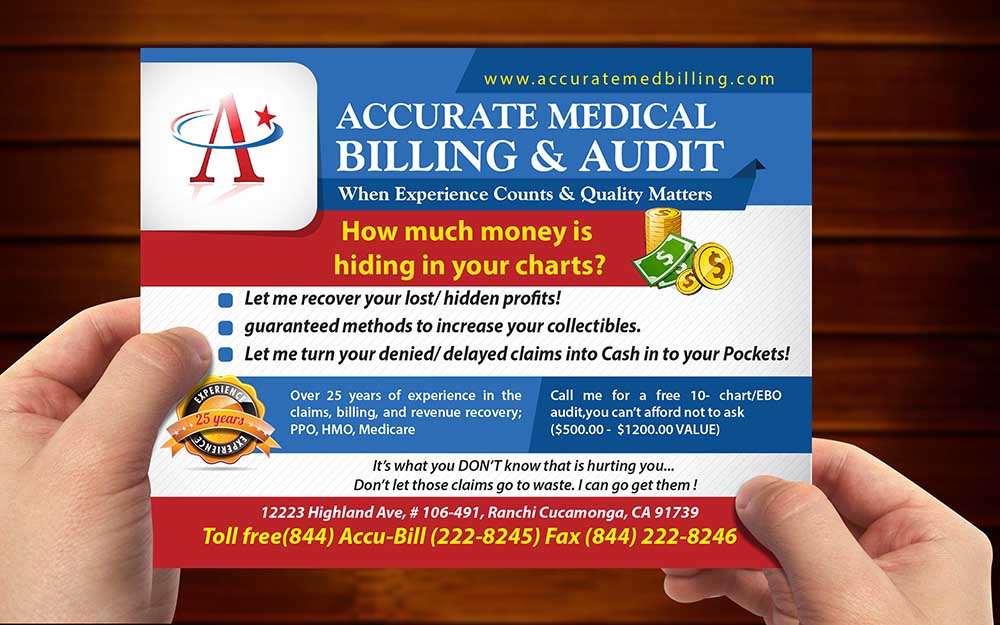 Postcard Design by Ushan sampath for Accurate Medical Biling and Audit | Design #5416819