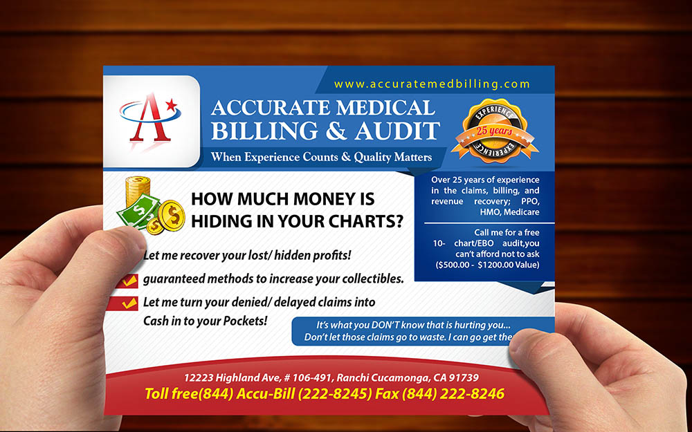 Postcard Design by Ushan sampath for Accurate Medical Biling and Audit | Design #5425098