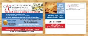 Postcard Design by Venus L. Penaflor for Accurate Medical Biling and Audit | Design: #5409560