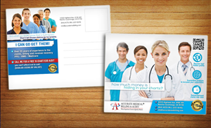 Postcard Design by alessandroevge for Accurate Medical Biling and Audit | Design: #5430983