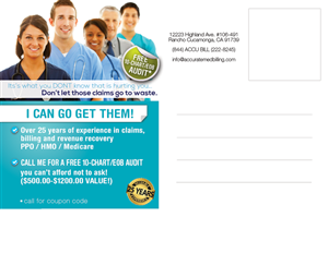 Postcard Design by alessandroevge for Accurate Medical Biling and Audit | Design: #5452090