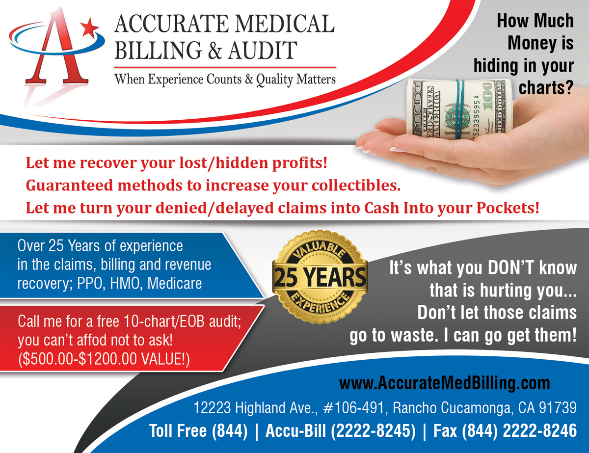 Postcard Design by Akshar Shailesh for Accurate Medical Biling and Audit | Design #5415525
