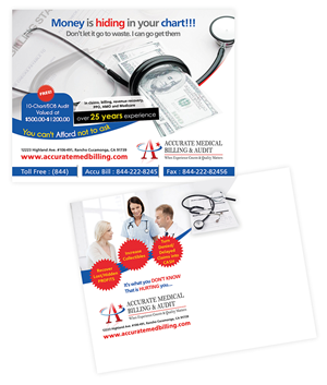 Postcard Design by creationz2011 for Accurate Medical Biling and Audit | Design: #5424923