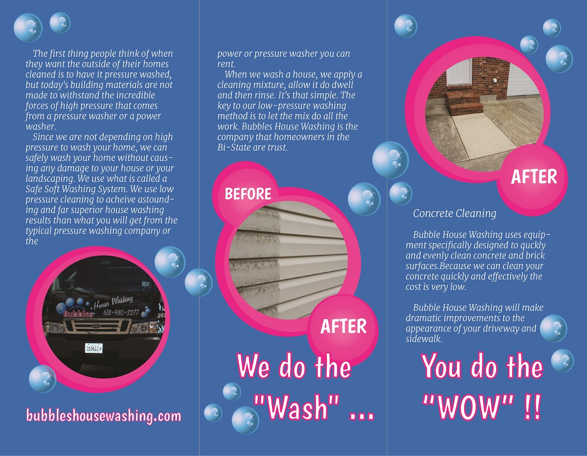 Brochure Design by Iwana Ioana for Bubbles House Washing | Design #5605686