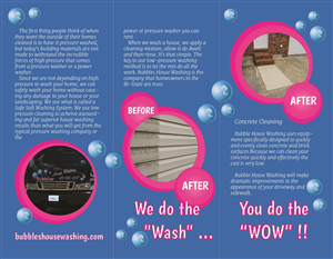 Bubbles House Washing Tri-Told design for my house washing company. | Brochure Design by Iwana Ioana