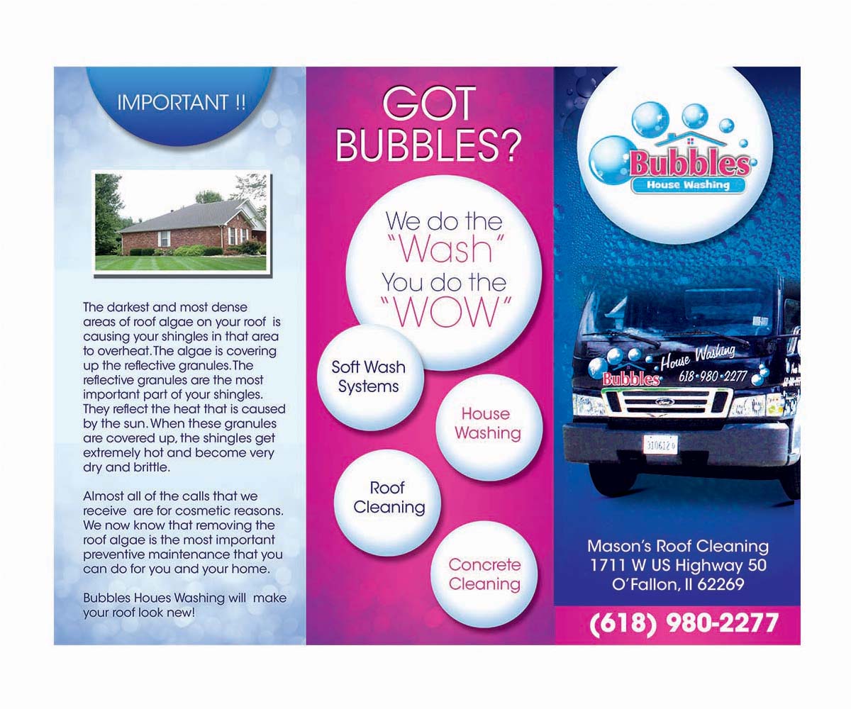 Broschüren-Design von KreativeDesk für Bubbles House Washing | Design #5630836