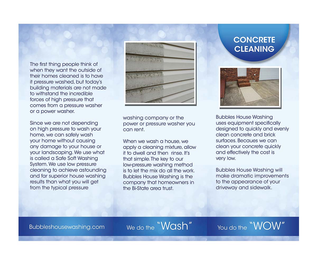 Brochure Design by KreativeDesk for Bubbles House Washing | Design #5630842