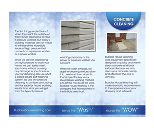 Bubbles House Washing Tri-Told design for my house washing company. | Brochure Design by KreativeDesk