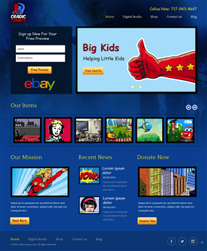 Web Design by pb for Cradic Comics and Collectibles | Design: #5419740