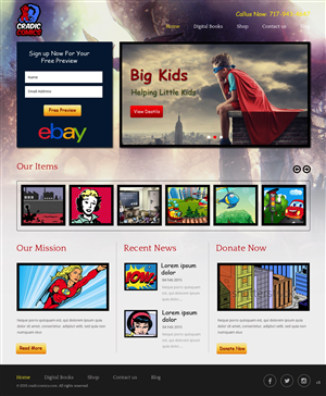 Web-Design von pb für Cradic Comics and Collectibles | Design: #5419745