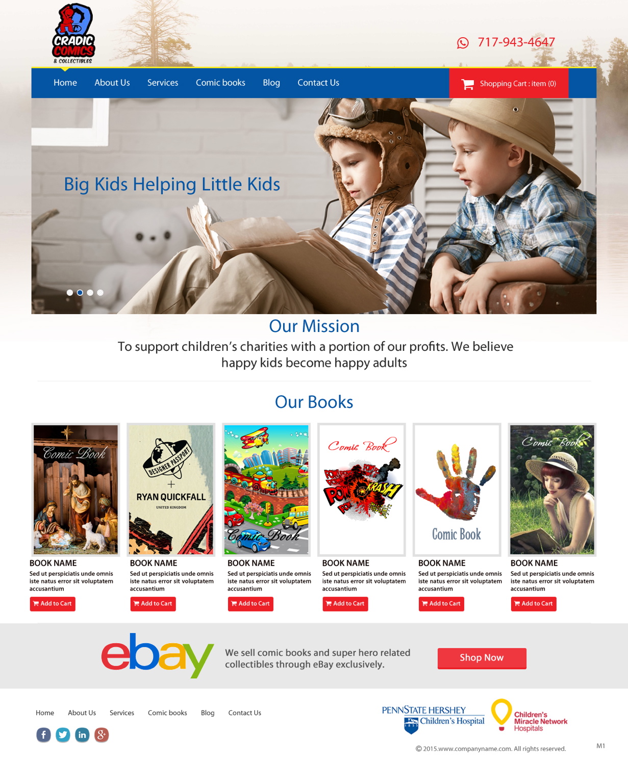 Web Design by pb for Cradic Comics and Collectibles | Design #5419747
