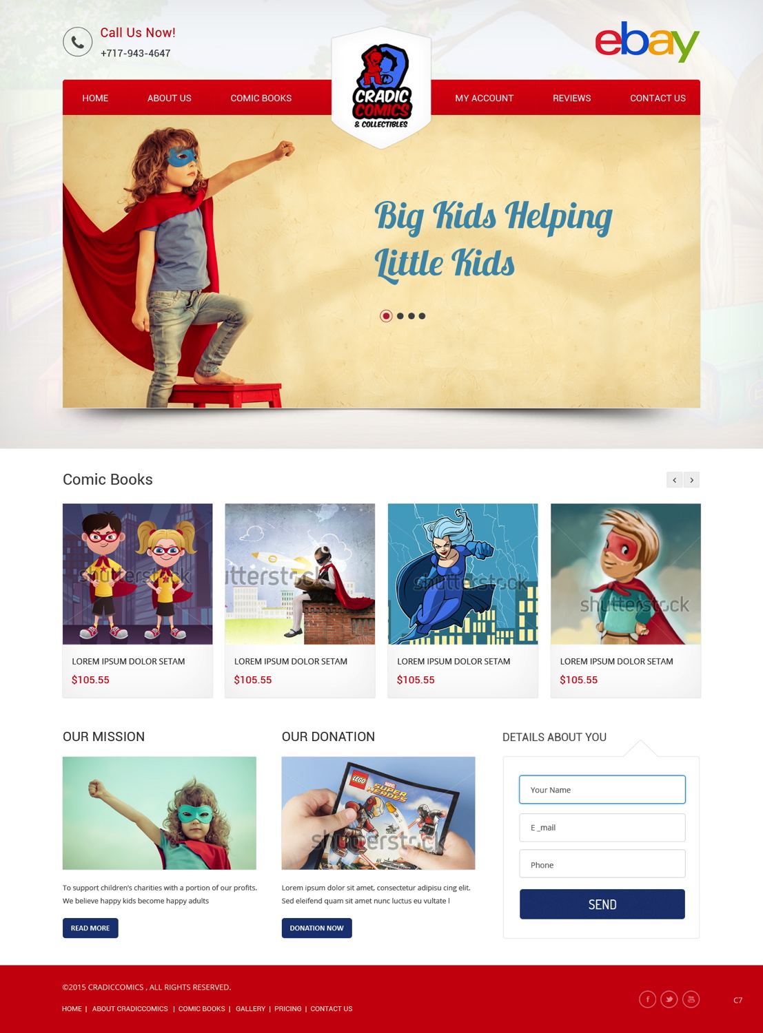 Web Design by pb for Cradic Comics and Collectibles | Design #5419764