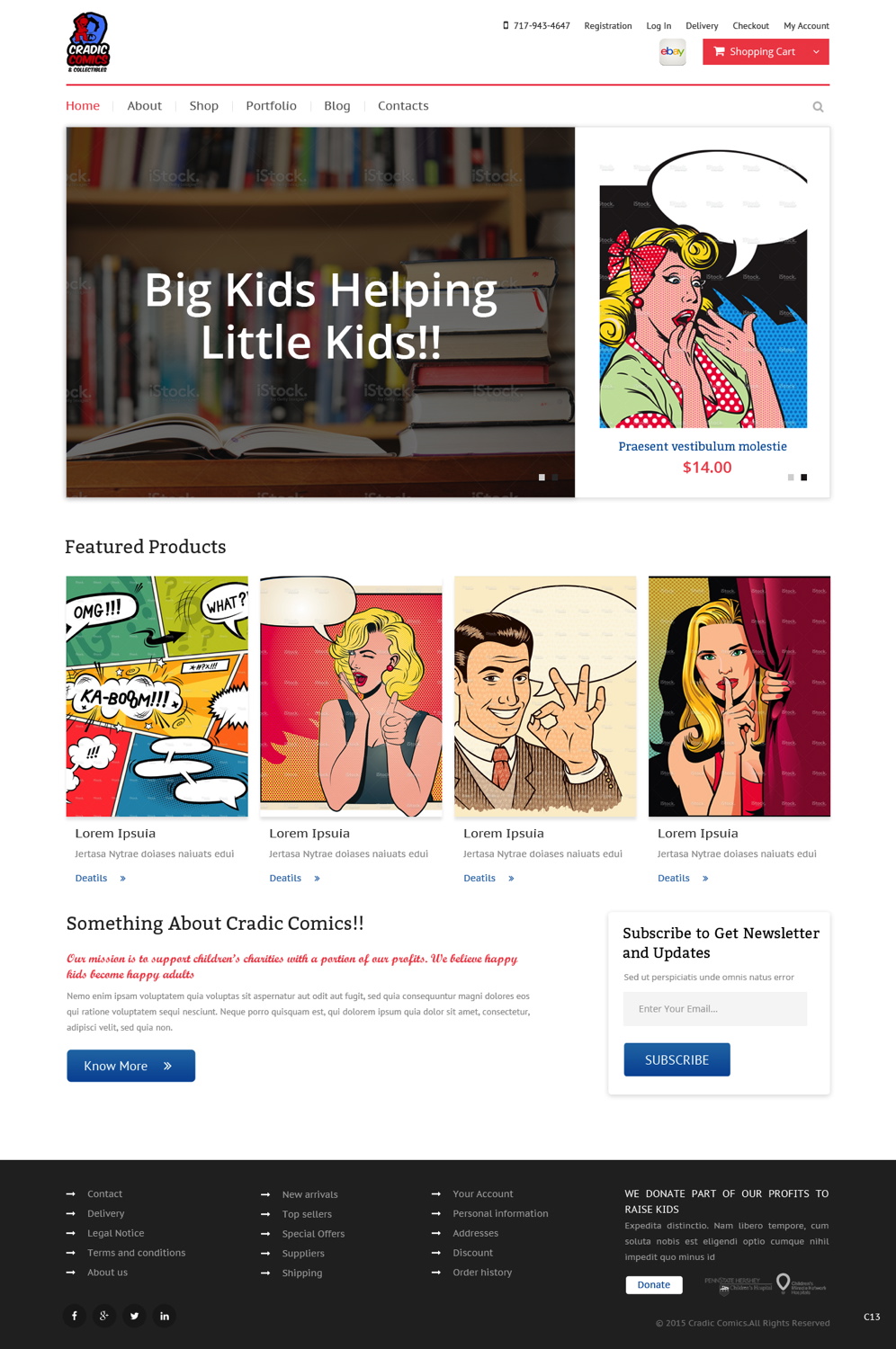 Web Design by pb for Cradic Comics and Collectibles | Design #5419766