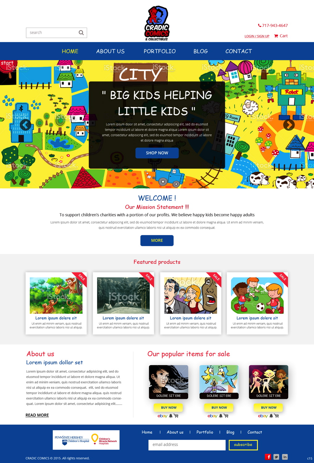 Web Design by pb for Cradic Comics and Collectibles | Design #5419769