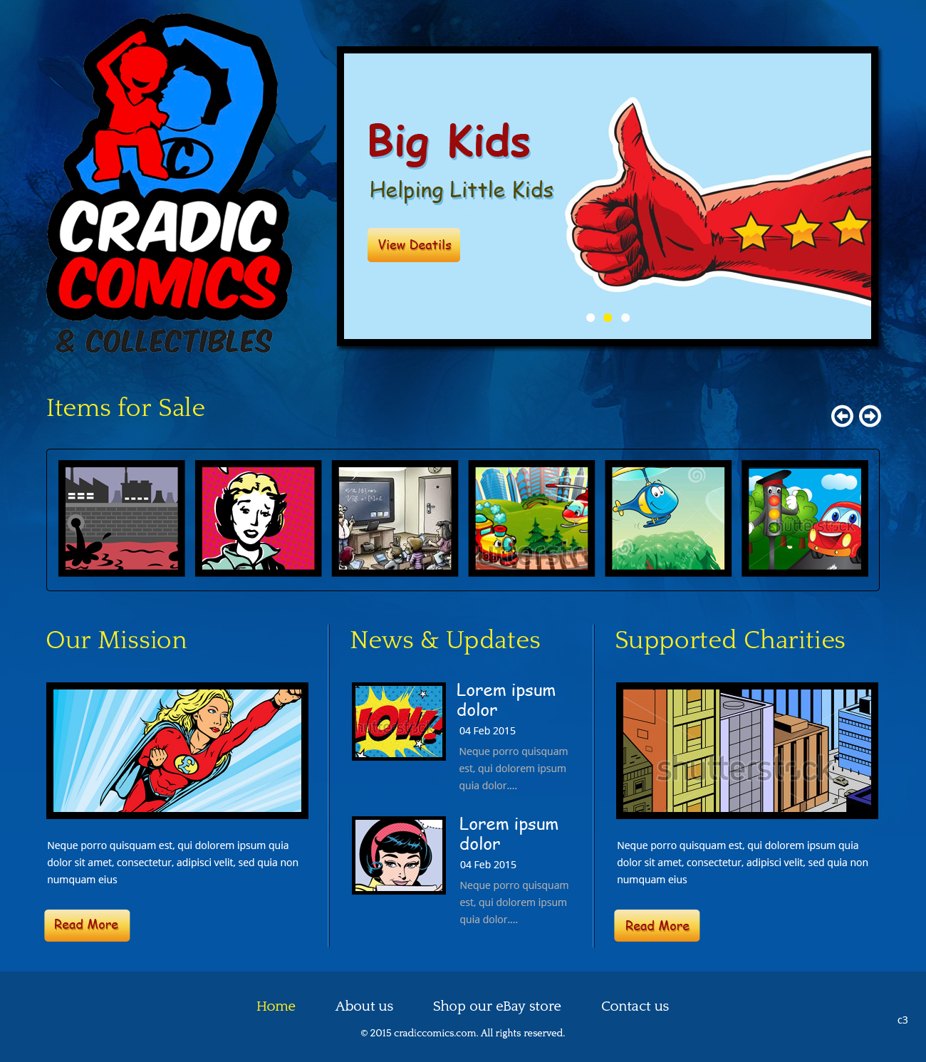 Web-Design von pb für Cradic Comics and Collectibles | Design: #5425444