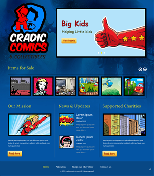 Web Design by pb for Cradic Comics and Collectibles | Design #5425444