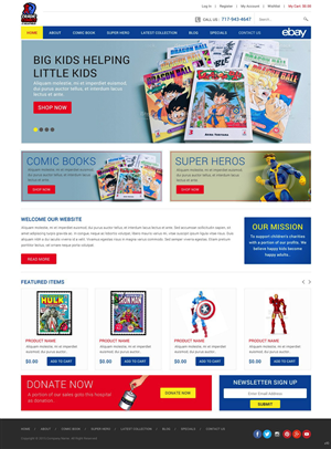 Web-Design von pb für Cradic Comics and Collectibles | Design: #5425453