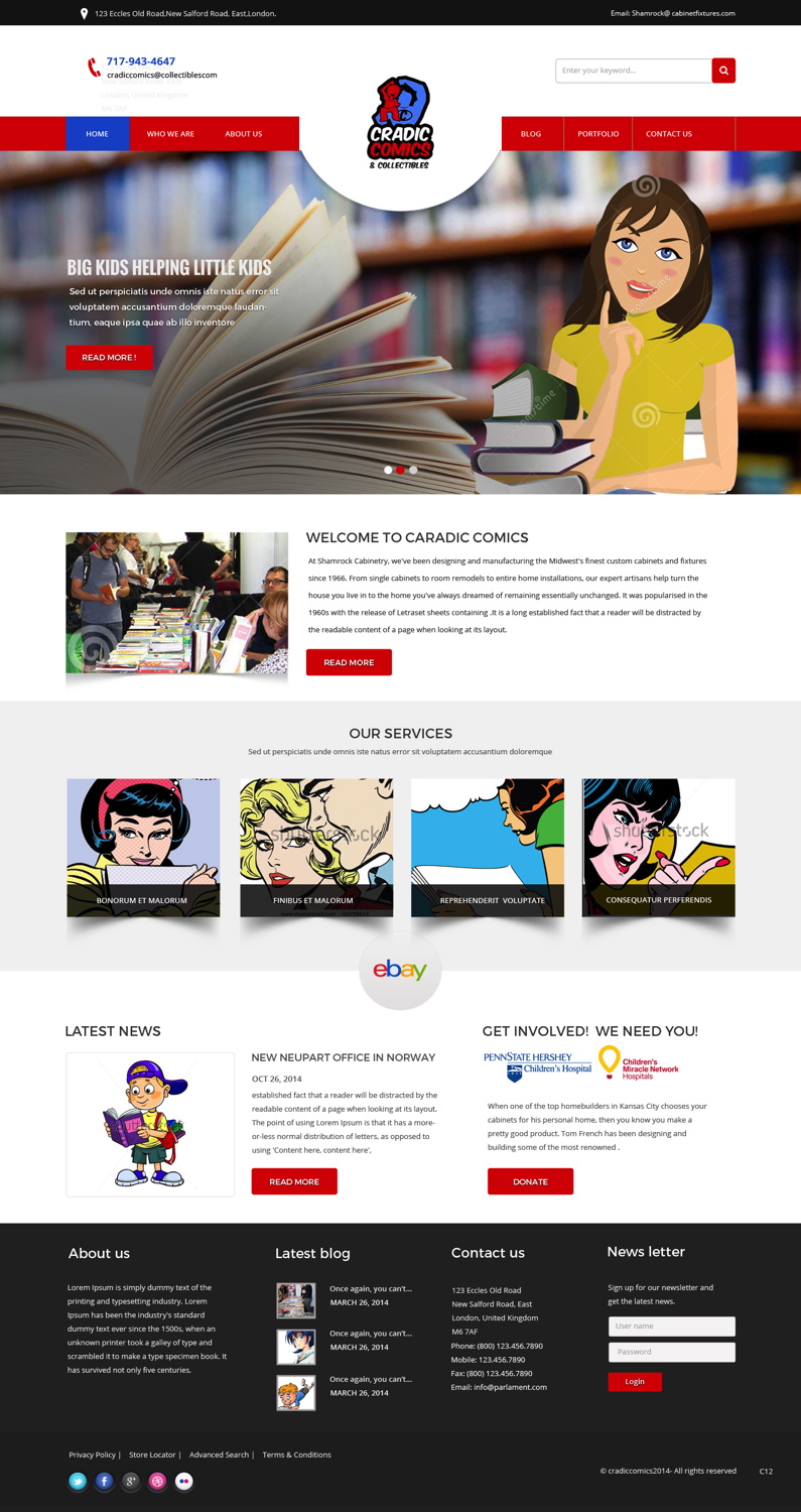 Web-Design von pb für Cradic Comics and Collectibles | Design #5425458