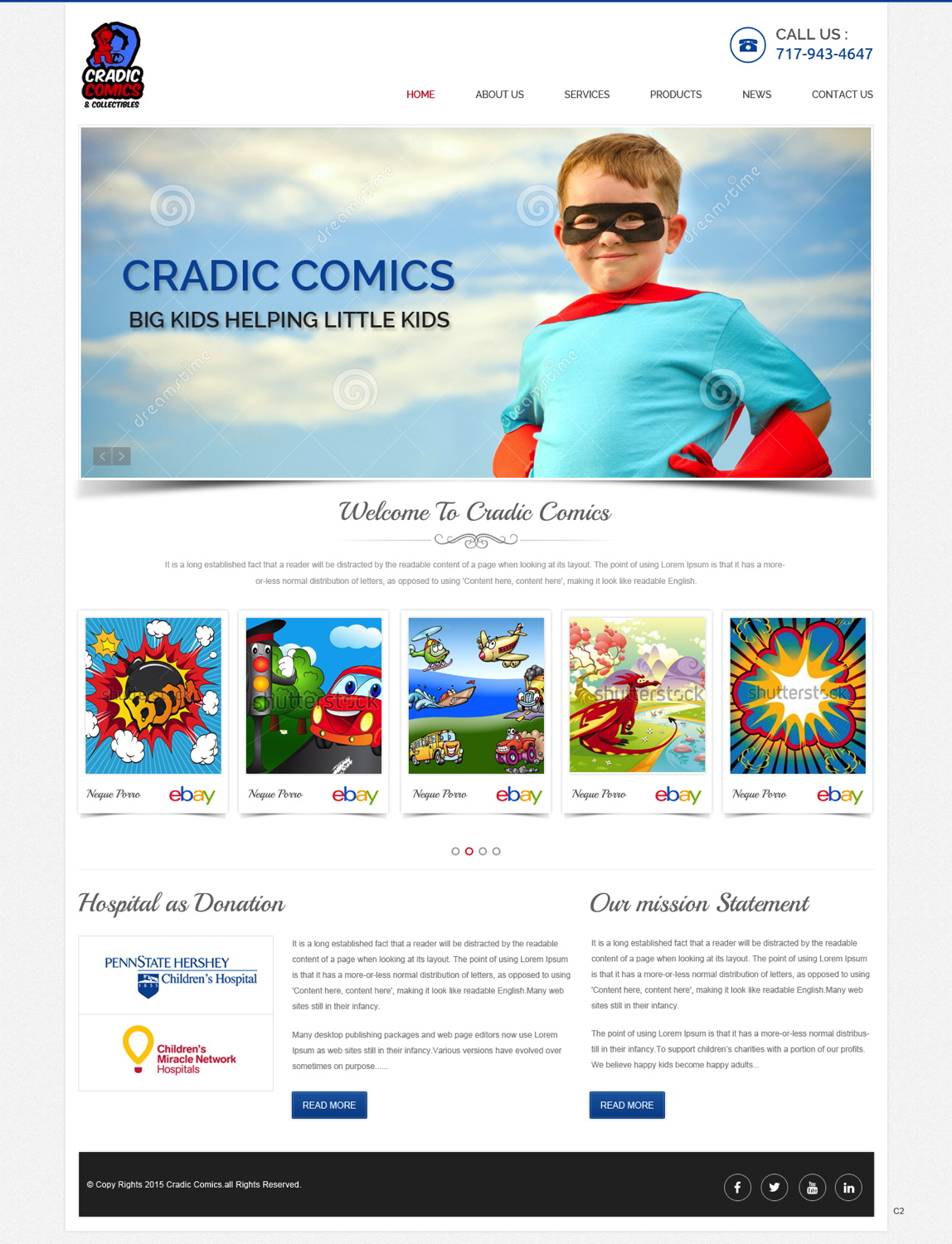 Web Design by pb for Cradic Comics and Collectibles | Design #5425467