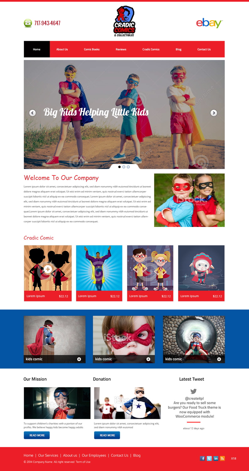 Web-Design von pb für Cradic Comics and Collectibles | Design #5425469