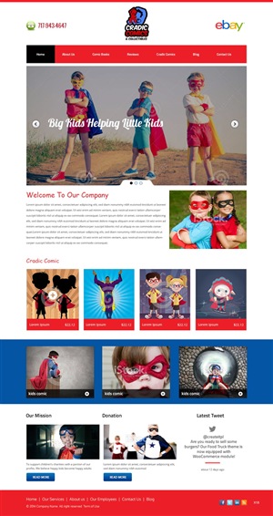 Web-Design von pb für Cradic Comics and Collectibles | Design: #5425469
