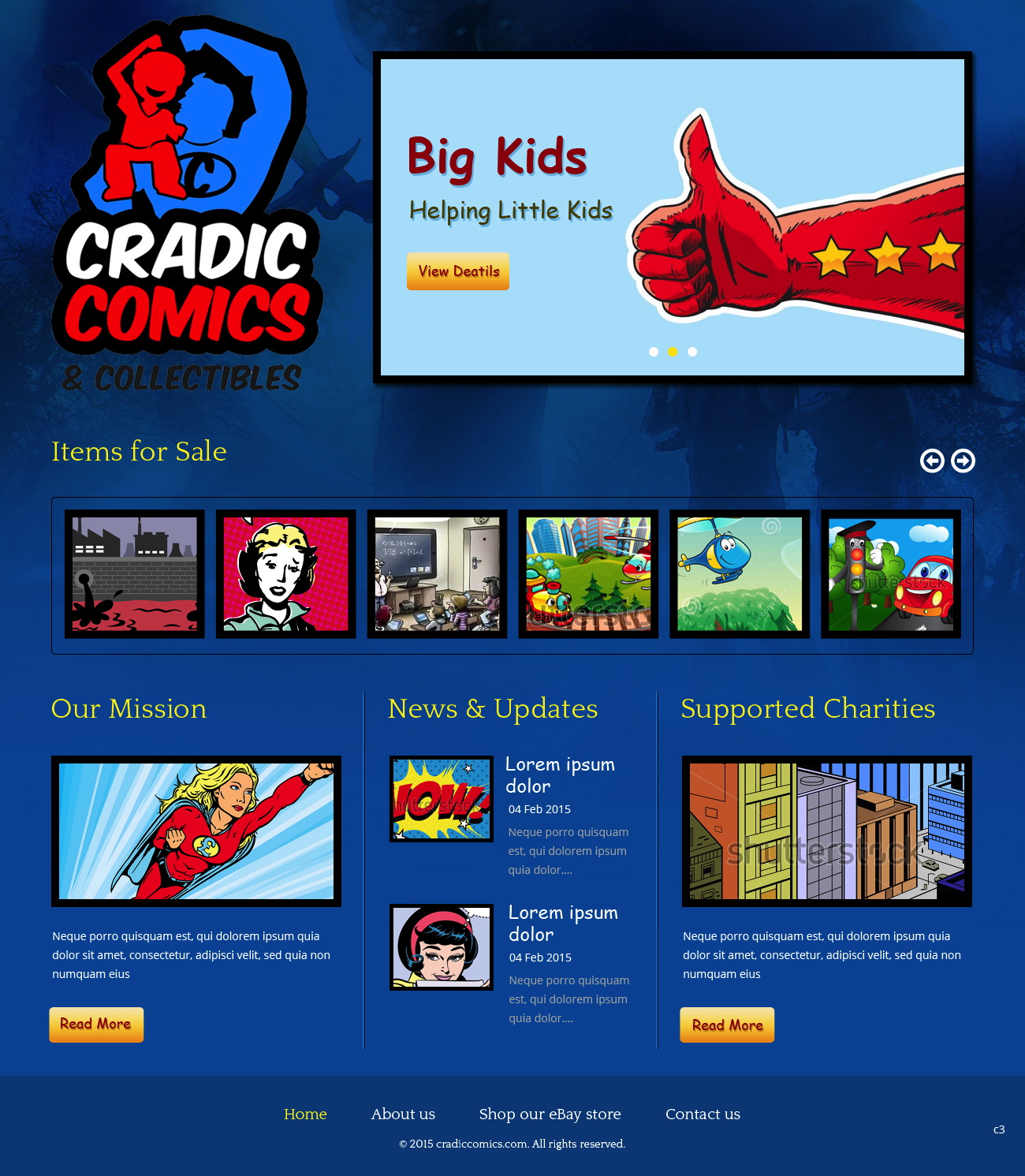 Web Design by pb for Cradic Comics and Collectibles | Design #5427720
