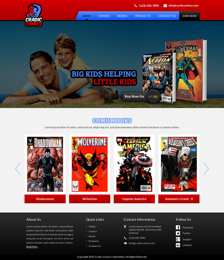Web Design by Sbss for Cradic Comics and Collectibles | Design #5417772