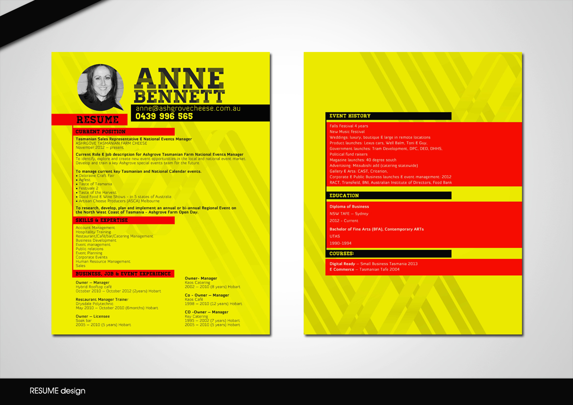 Resume Design by disign for this project | Design #1528623
