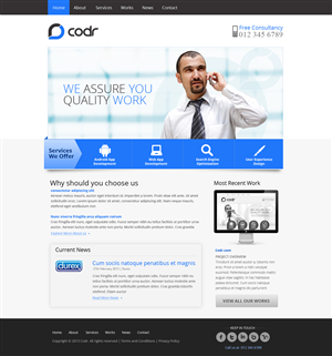 Web Design by SJ for Codr Software | Design #1520506
