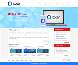 Web Design par Desire Design Solutions pour Codr Software | Design : #1517607