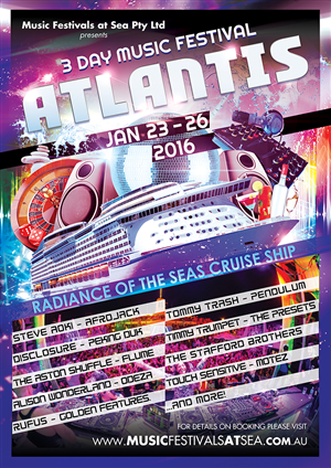 Electronic Dance Music Festival on a cruise ship needs a flier for distribution.  | Diseño de Flyer por Karen Gameiro