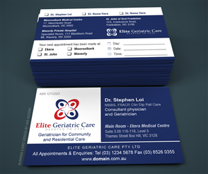 Elite Geriatric care need Business card design | Business Card Design by adiazudin